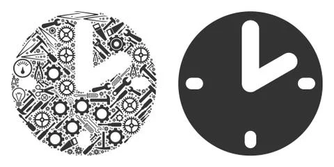 Clock Composition of Service Tools Stock-Illustration