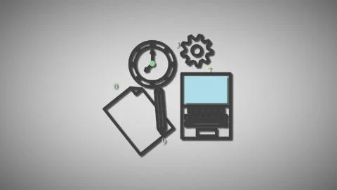 Clock computer colored fading effect mp4 video Stock Illustration