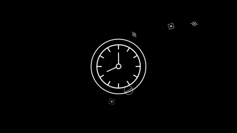 Clock Concept icon with a glitch art effect.4K motion animation. Stock Footage 299712016