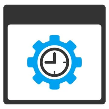 Clock Configuration Gear Calendar Page Vector Toolbar Icon Stock-Illustration