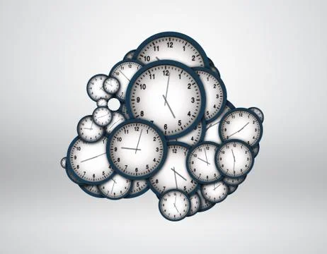Clock consisting of the head of the orangutan Stock Illustration