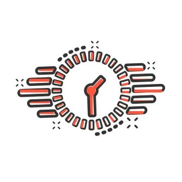 Clock countdown icon in comic style. Time chronometer vector cartoon illustra Stock Illustration