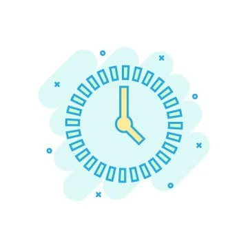Clock countdown icon in comic style. Time chronometer vector cartoon illustra Stock Illustration