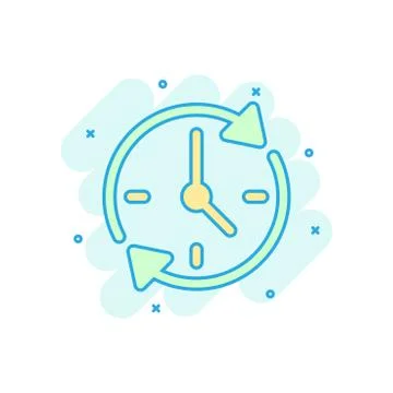 Clock countdown icon in comic style. Time chronometer vector cartoon illustra Stockillustratie