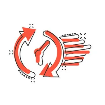 Clock countdown icon in comic style. Time chronometer vector cartoon illustra Stockillustratie