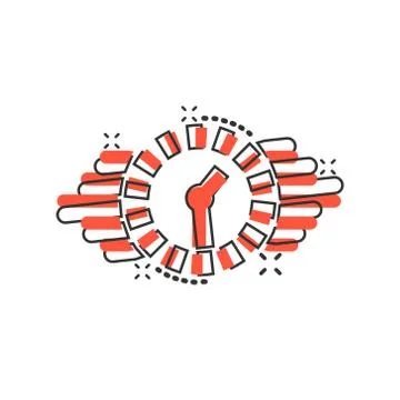 Clock countdown icon in comic style. Time chronometer vector cartoon illustra Stock Illustration