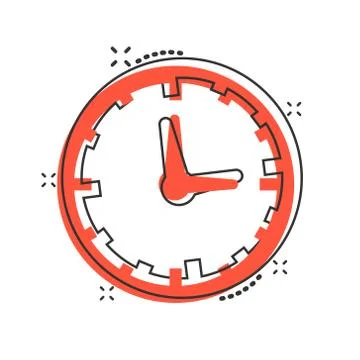 Clock countdown icon in comic style. Time chronometer vector cartoon illustra Stock Illustration