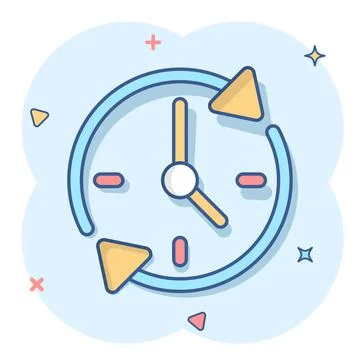 Clock countdown icon in comic style. Time chronometer vector cartoon illustra 스톡 일러스트