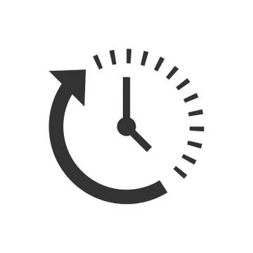 Clock countdown icon in flat style. Time chronometer vector illustration on w Stock Illustration