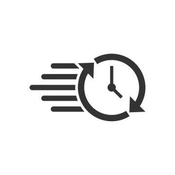 Clock countdown icon in flat style. Time chronometer vector illustration on w イラスト素材