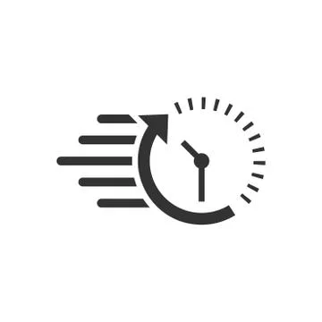 Clock countdown icon in flat style. Time chronometer vector illustration on w Stockillustratie