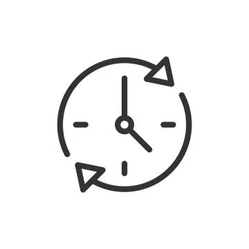 Clock countdown icon in flat style. Time chronometer vector illustration on w Stock Illustration