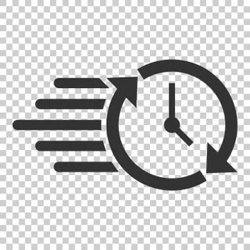 Clock countdown icon in flat style. Time chronometer vector illustration on i 스톡 일러스트