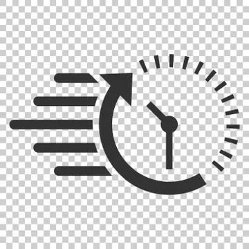 Clock countdown icon in flat style. Time chronometer vector illustration on i Illustrazione stock
