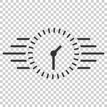 Clock countdown icon in flat style. Time chronometer vector illustration on i 스톡 일러스트