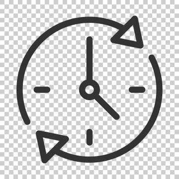 Clock countdown icon in flat style. Time chronometer vector illustration on i Stock Illustration