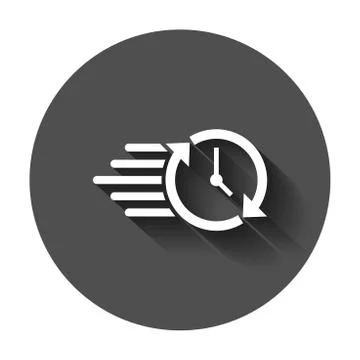 Clock countdown icon in flat style. Time chronometer vector illustration with Illustrazione stock