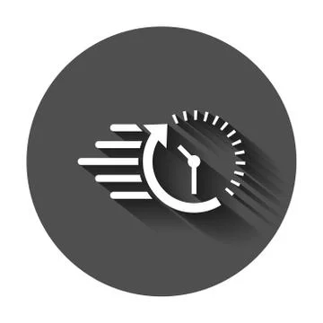 Clock countdown icon in flat style. Time chronometer vector illustration with 스톡 일러스트