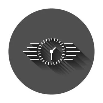 Clock countdown icon in flat style. Time chronometer vector illustration with 스톡 일러스트