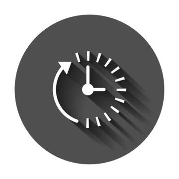 Clock countdown icon in flat style. Time chronometer vector illustration with Stock Illustration