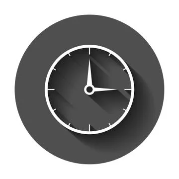 Clock countdown icon in flat style. Time chronometer vector illustration with Illustrazione stock