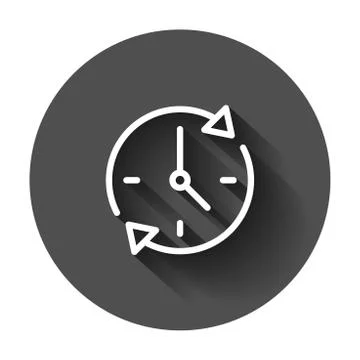 Clock countdown icon in flat style. Time chronometer vector illustration with Illustrazione stock