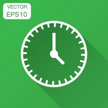 Clock countdown icon in flat style. Time chronometer vector illustration with Illustrazione stock