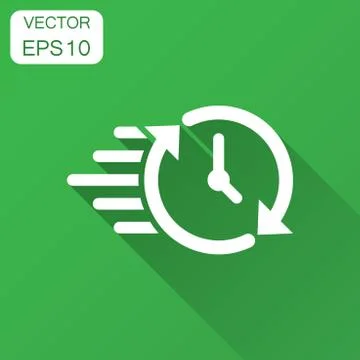 Clock countdown icon in flat style. Time chronometer vector illustration with Stock Illustration