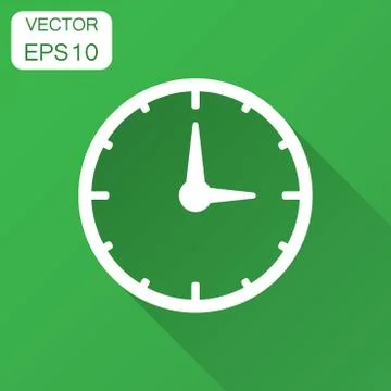 Clock countdown icon in flat style. Time chronometer vector illustration with Stock Illustration