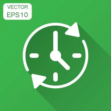 Clock countdown icon in flat style. Time chronometer vector illustration with Stock Illustration