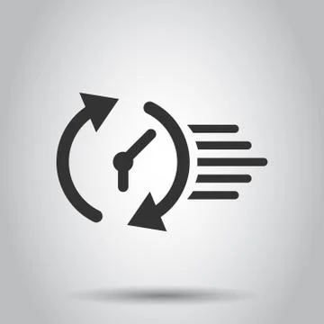 Clock countdown icon in flat style. Time chronometer vector illustration on w 스톡 일러스트