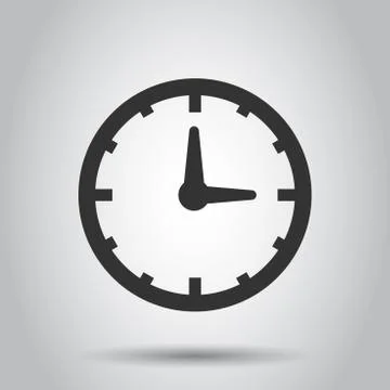 Clock countdown icon in flat style. Time chronometer vector illustration on w Stock Illustration