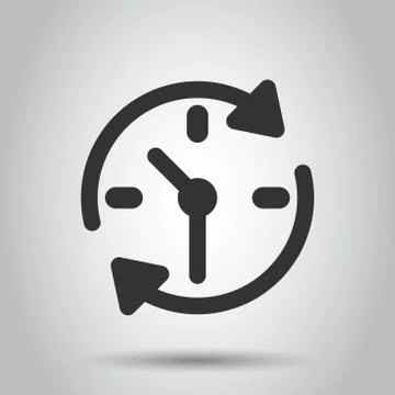 Clock countdown icon in flat style. Time chronometer vector illustration on w 스톡 일러스트