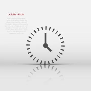 Clock countdown icon in flat style. Time chronometer vector illustration on.. Illustrazione stock