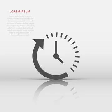 Clock countdown icon in flat style. Time chronometer vector illustration on.. 스톡 일러스트