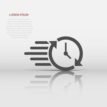 Clock countdown icon in flat style. Time chronometer vector illustration on.. 스톡 일러스트