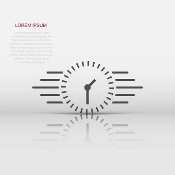 Clock countdown icon in flat style. Time chronometer vector illustration on.. Stockillustratie