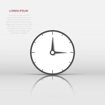 Clock countdown icon in flat style. Time chronometer vector illustration on.. Illustrazione stock