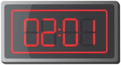 Clock counter. Electronic device for fixing and recording time with hours Stock Illustration