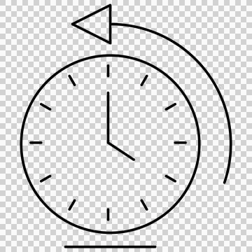Clock with counterclockwise arrow Illustrazione stock
