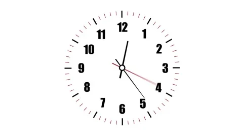 Clock counting down 12 hours over 30 seconds. Time lapse. Stock Footage 49909831