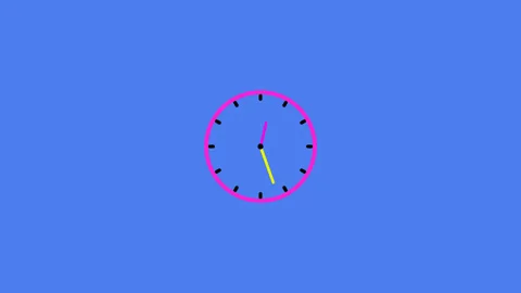 Clock Counting Down Fast Speed ​​12.00 to 13.00 one Hour. Clock with moving arro Stock Footage 259713336