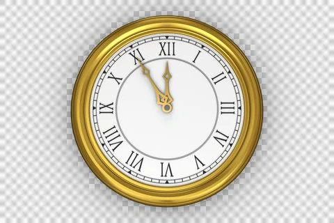 Clock counting down to midnight Stock Illustration
