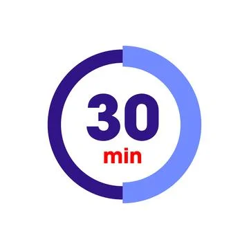 Clock Counting Down to Minutes Vector Template 스톡 일러스트