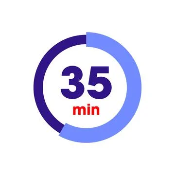 Clock Counting Down to Minutes Vector Template 스톡 일러스트