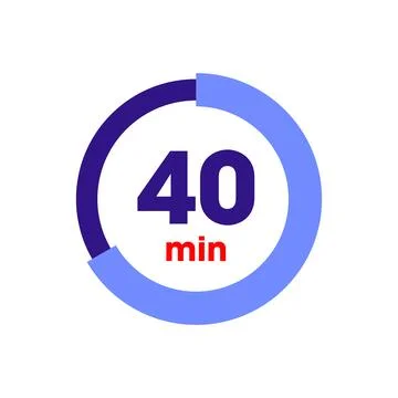 Clock Counting Down to Minutes Vector Template Stock Illustration
