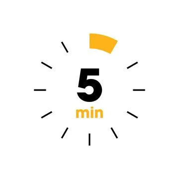 Clock Counting Down to Minutes Vector Template 스톡 일러스트