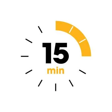 Clock Counting Down to Minutes Vector Template Stock Illustration