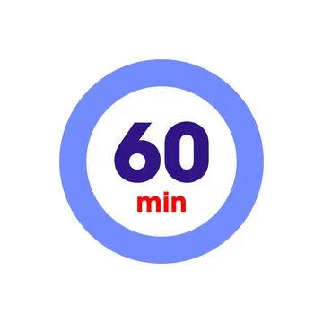 Clock Counting Down to Minutes Vector Template Stock Illustration