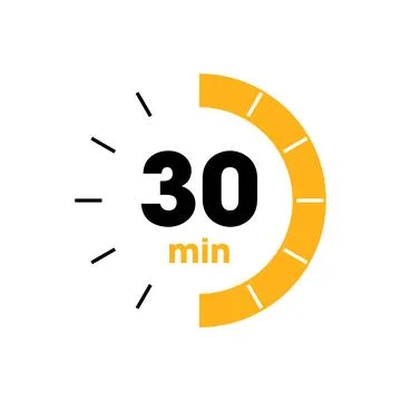 Clock Counting Down to Minutes Vector Template 스톡 일러스트